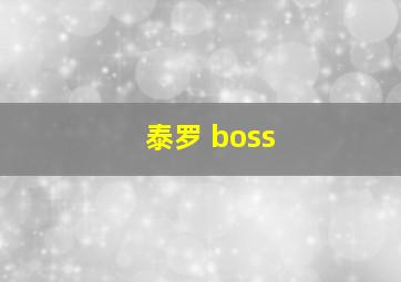 泰罗 boss